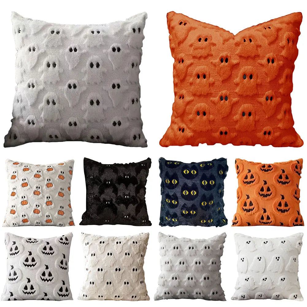 Halloween Ghost Pumpkin Pillowcase Washable Soft Pillow Case Plush