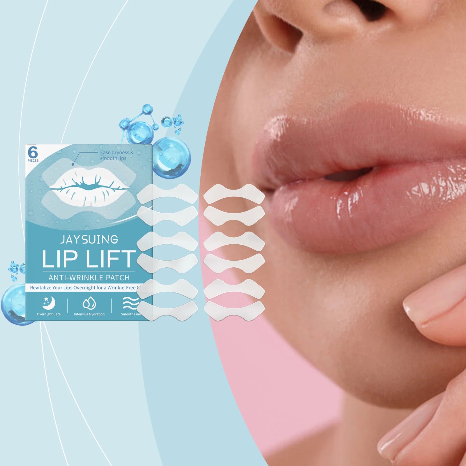 Jaysuing Anti-Wrinkle Lip Patches | Moisturizing Smile Line Fix Lip Wrinkle Patch Zpaxo