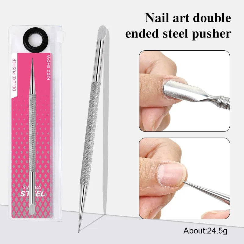 Nail Circle Beveled Head Cuticle Pusher Stainless Steel Art Sanding Zpaxo 10