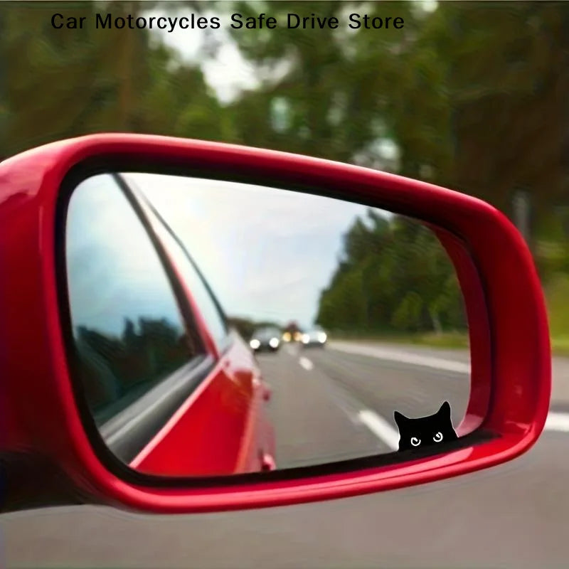 CM10PCS Cute Cat Peeker Decal Car Black Sticker Blank Button Vinyl