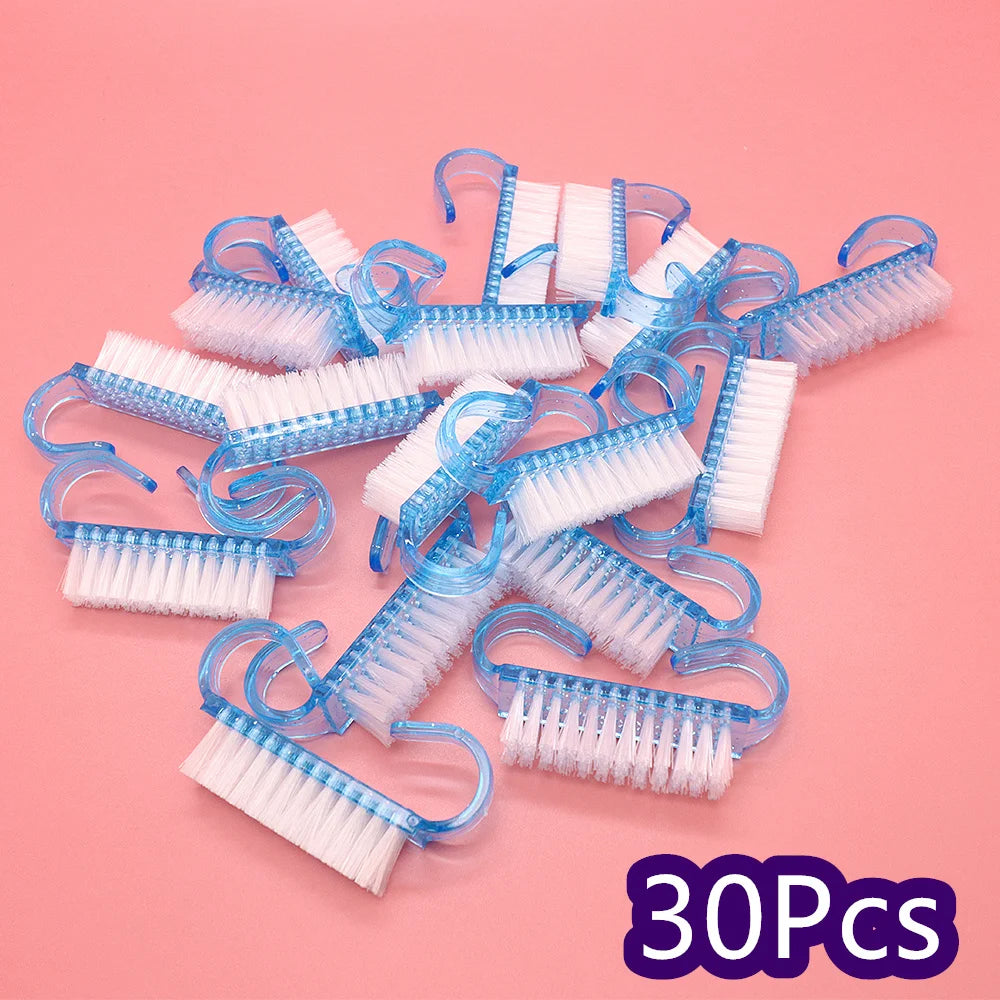 10/30Pcs Acrylic Nail Art Brushes 4 Colors Manicure Tool Set Soft Dust Removal Plastic Cleaning Brushes For Powder Dust Cleaning Zpaxo 30Pcs Blue