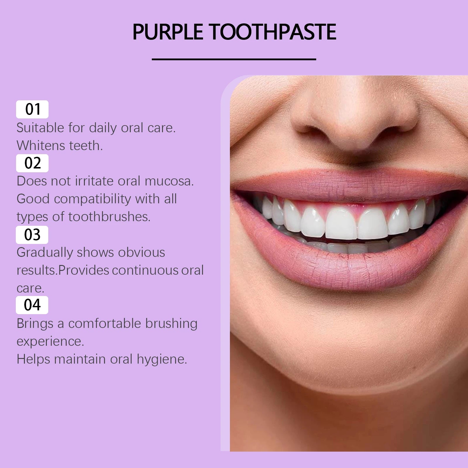Purple Whitening Toothpaste – Fluoride-Free Fresh Mint 120g Whitening Toothpaste Zpaxo
