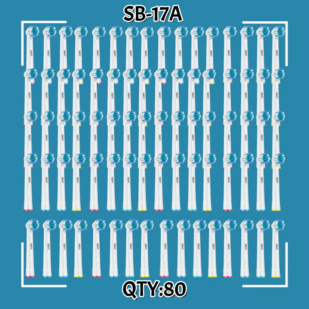 4 16 Electric Toothbrush Head Oral B Sensitive Replacement Brush Zpaxo SB17A-80pcs