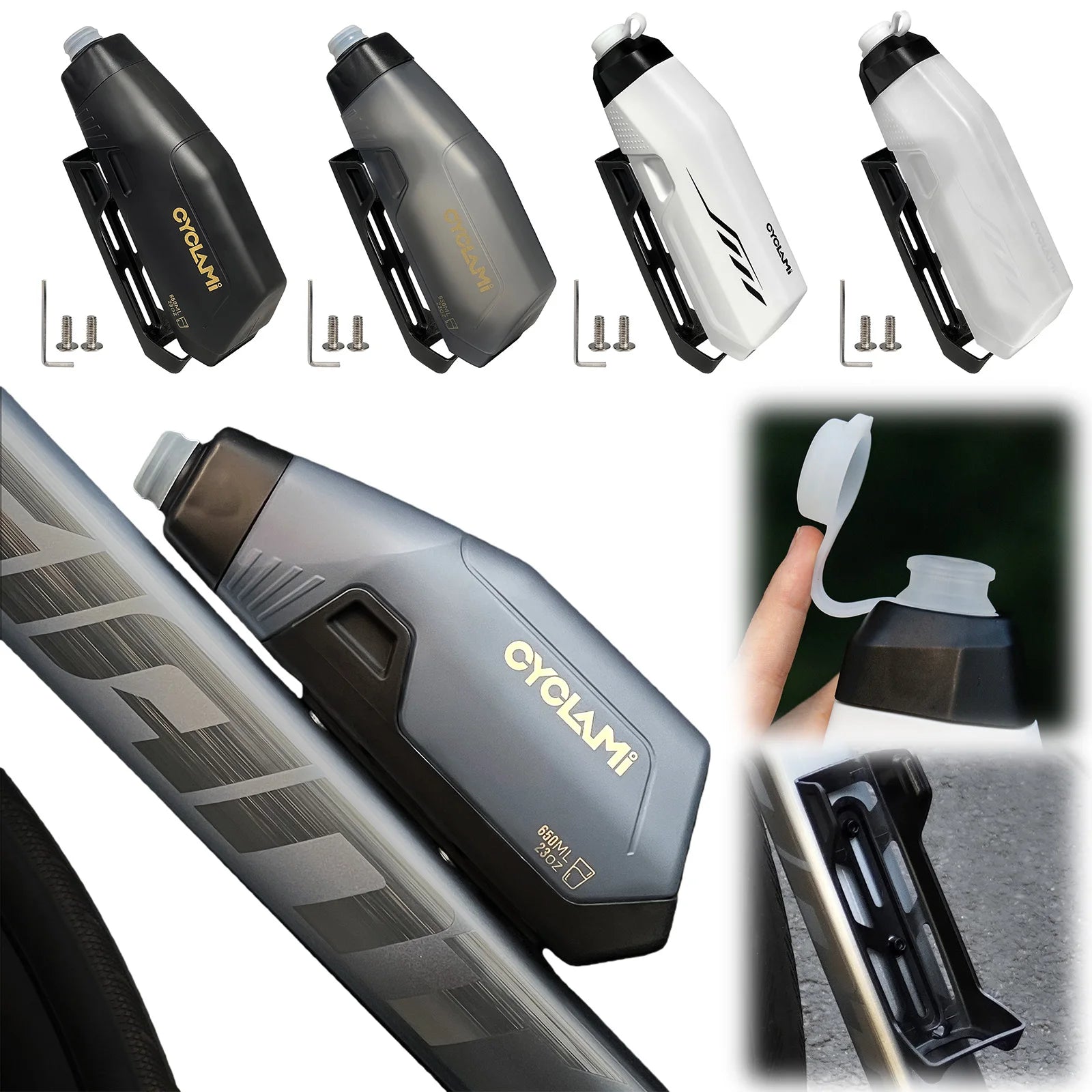 Aerodynamic Water Bottle Bracket Squeeze Drink Design Lightweight PP