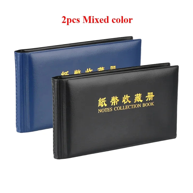 20 Pages Paper Money Collection Album Collection Pockets Loose Leaf Sheet Creative Money Banknote Protective Bag for Collector Zpaxo 2pcs Mixed color