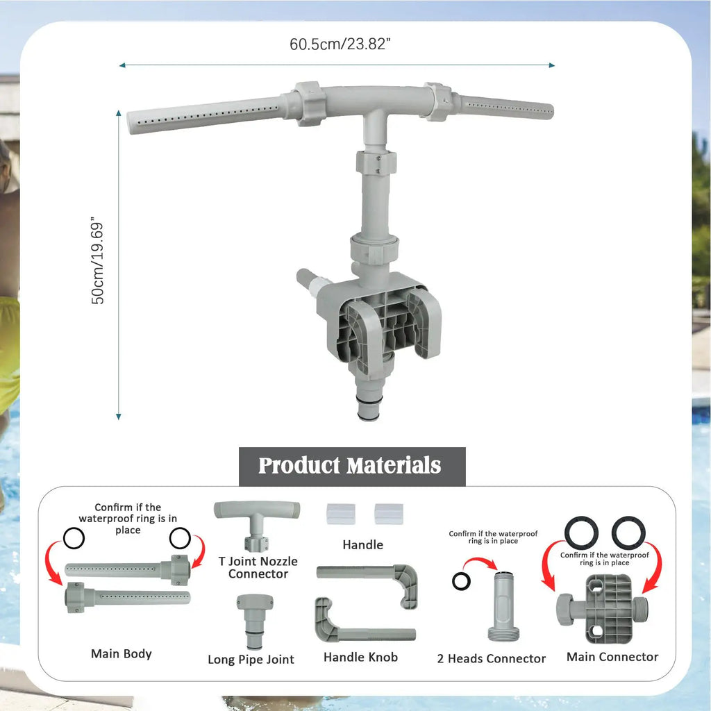 Pool Fountain High-Pressure Spa Chiller Spray Pool Water Spray Fountain for Yard Backyard Garden Park Lawn Patio Deck Terrace Zpaxo