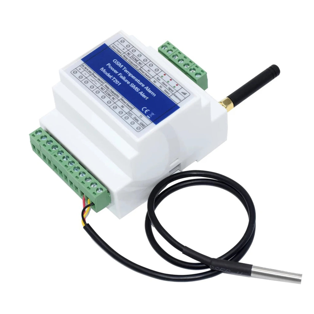 GSM Remote Relay Switch Access Controller T201 GSM Temperature Alarm 2G/3G/4G Power Status Monitoring Power Failure SMS Alarm Zpaxo WHITE