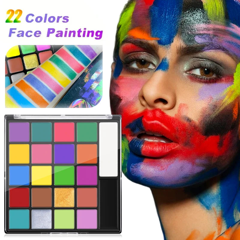 22 Colors Face Body Painting Palette Long Lasting Makeup Cosmetics Zpaxo