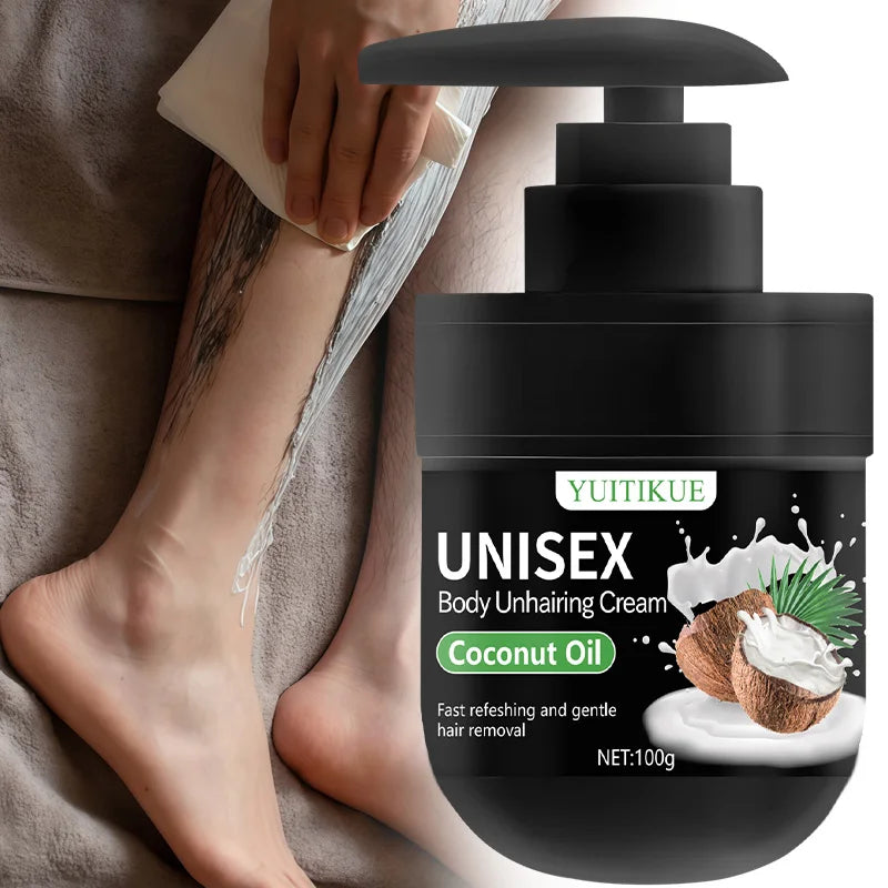 YUITIKUE Hair Removal Cream 100g – Coconut Oil & Aloe Formula Hair Removal Cream Zpaxo