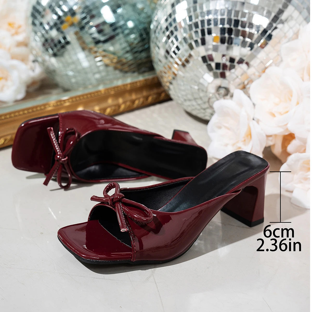 2026 Women Heel Sandals Summer Fashion Square Toe Open Elegant Casual Zpaxo Red 38