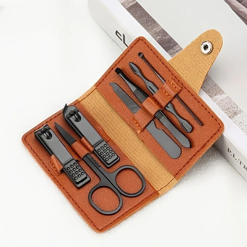 Professional Stainless Steel Nail Clipper Set - High Carbon Concave Blades, Portable Nail Care Kit with Storage Case for Men & W Zpaxo