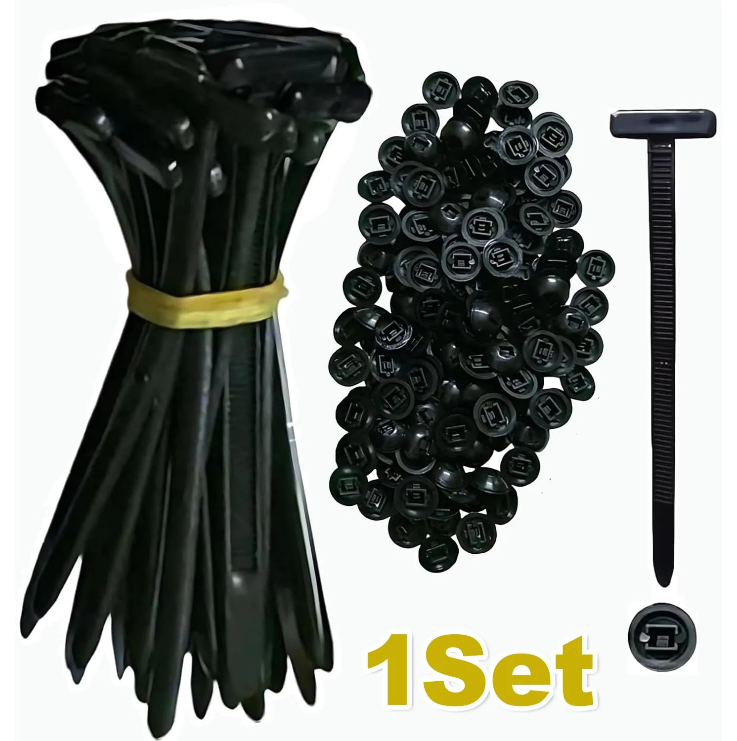 Universal Nylon Cable Tie Buckle Auto Fastener Screw Replacement Clip Car Fender Trunk Engine Guard Panel Wire Management Secure Zpaxo 1SET