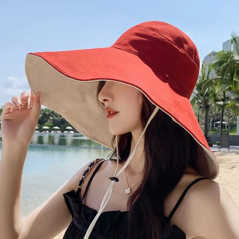 Wide Brimmed Sun Hat Women UV Resistant Hiking Fisherman Foldable