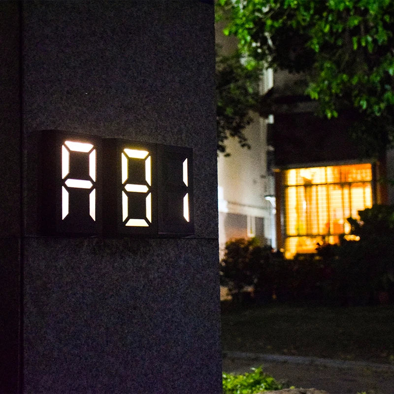Solar LED Lights Outdoor Transform House DIY Door 0-9 Number Lamp RGB Zpaxo