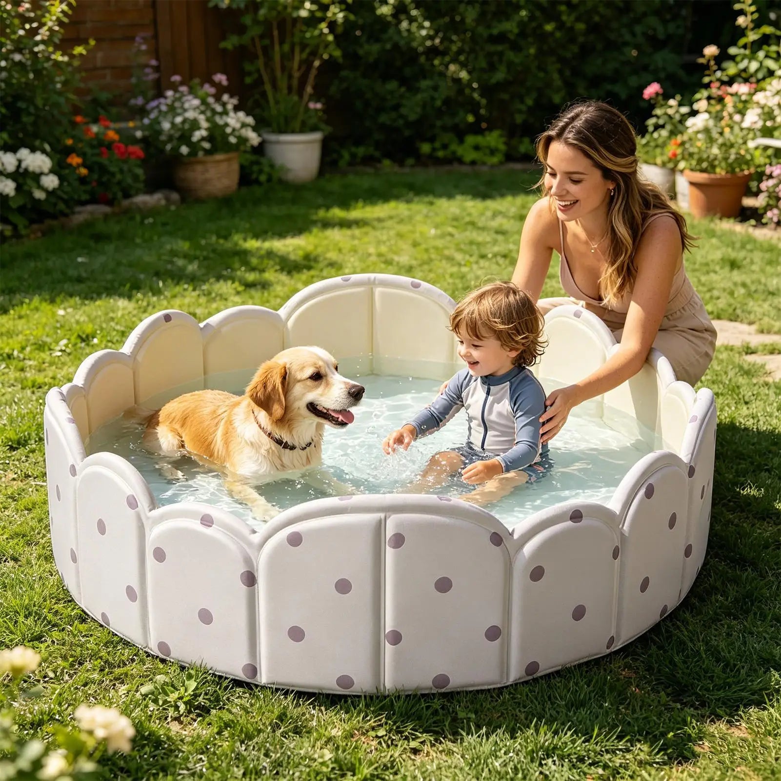 Foldable Pet Pool Non Inflatable Portable Bathtub Puppy Kids Indoor