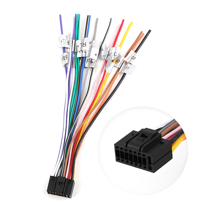16-Pin Car Audio Wiring Harness Adapter – Universal Stereo Plug
