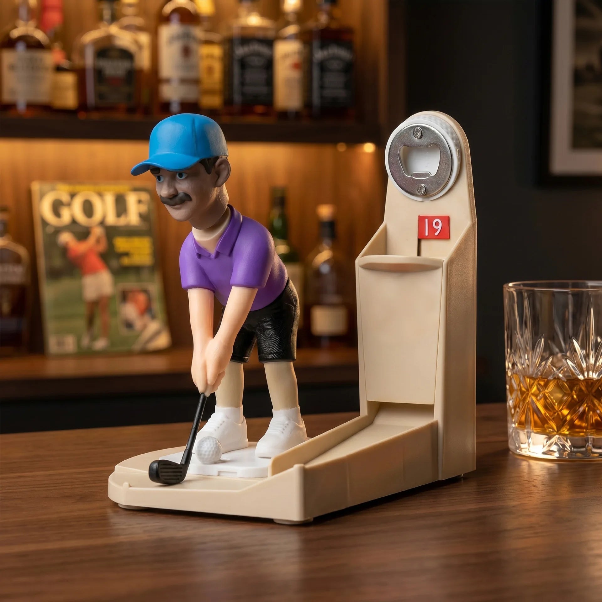 Golf Shot Cap Opener Automatic Beer Launcher Swing Novelty Bar Tool Zpaxo
