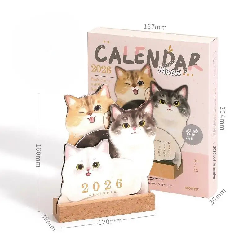 Essential 2026 Cat Dog Themed Desk Calendar Keep Organized At Home Zpaxo A2