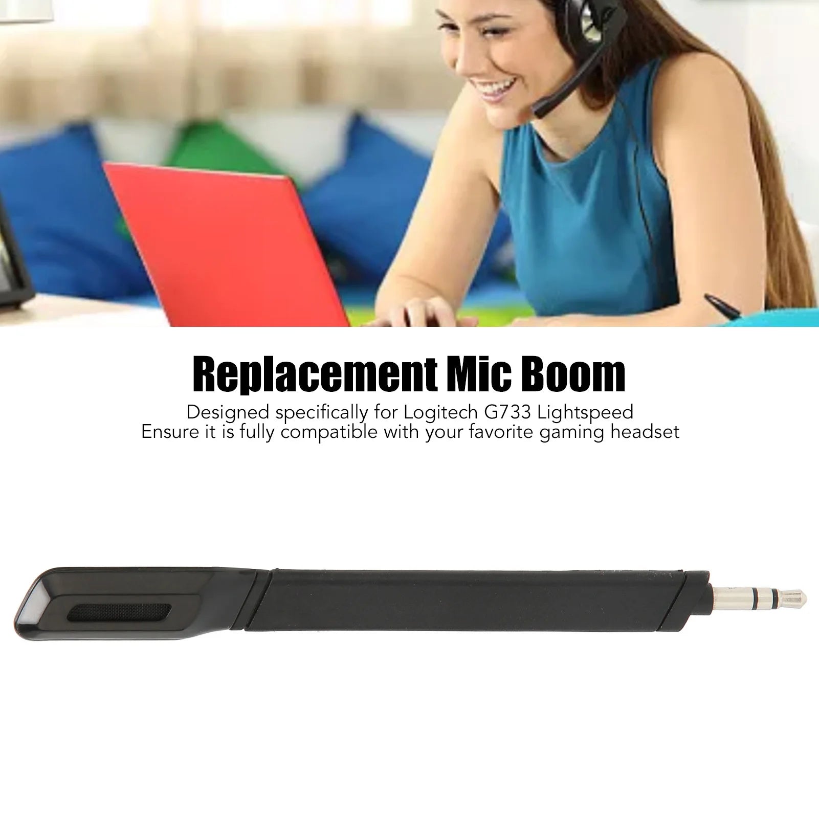 Replacement Microphone Professional for Logitech G733 Lightspeed Wireless Headset Clear Noise Reduction Mic Replacement Zpaxo