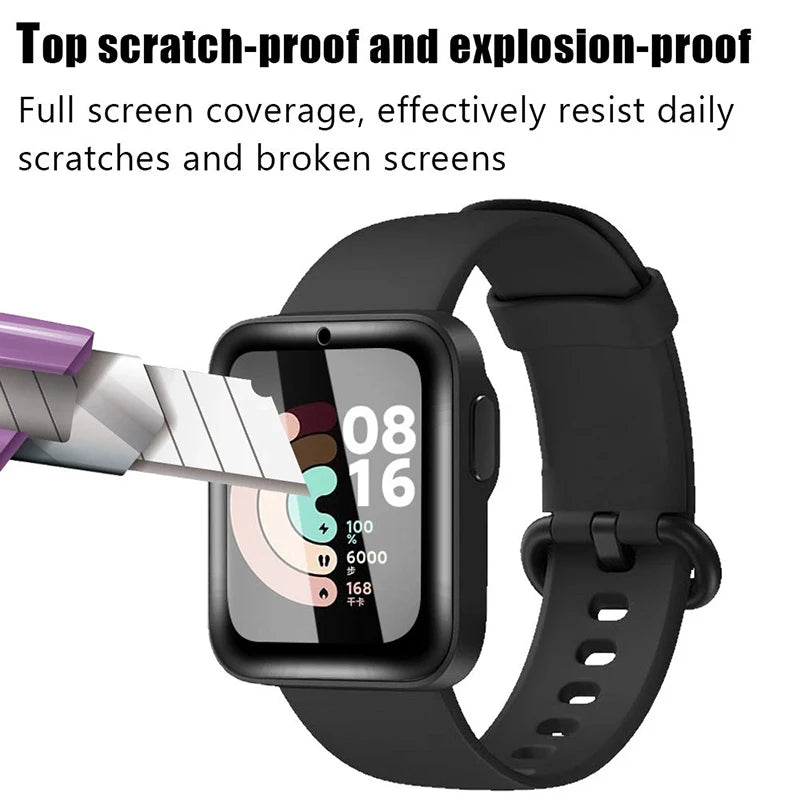 Soft Tempered Glass For Xiaomi Mi Watch Lite 2019 Color Poco Full Screen Protector For Redmi Watch 2 3 Lite Active (Not Glass) Zpaxo