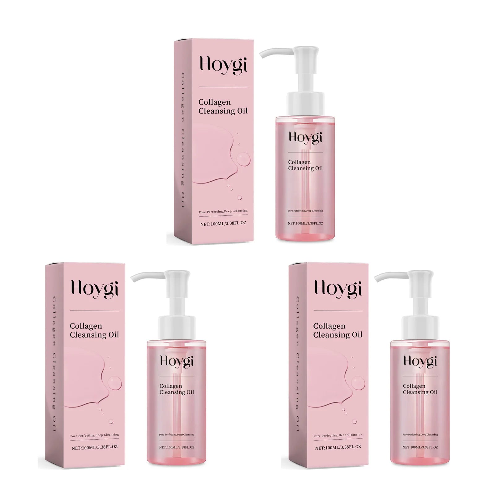 Collagen Makeup Remover Oil Jojoba Oil Makeup Remover Deep Cleansing Pore Dirt Gentle Daily Emulsifying Facial Cleanser Cosmetic Zpaxo 3 x 100ml Boxed