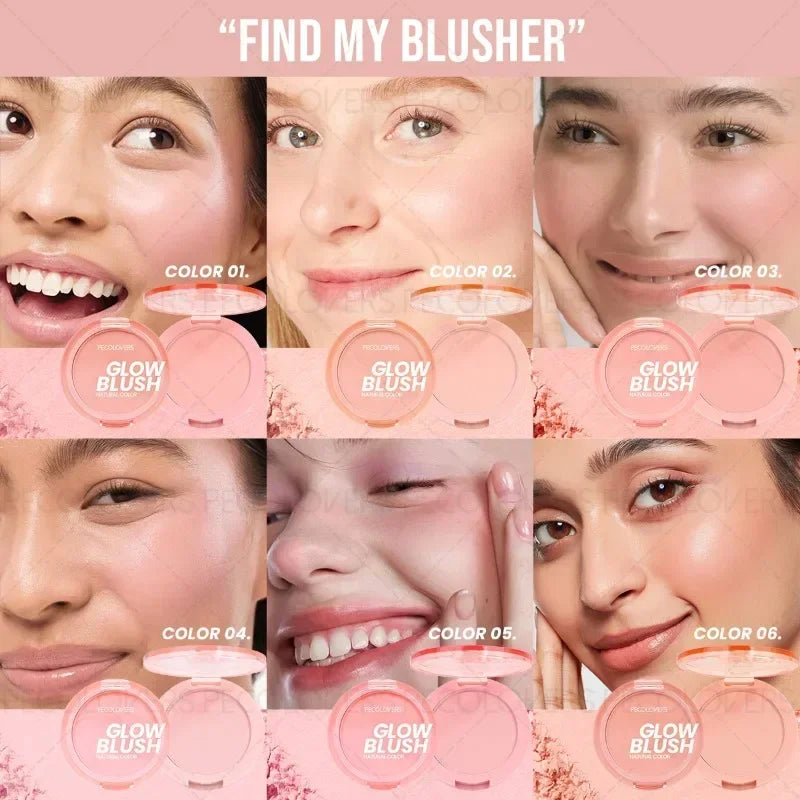 1PC Colorful Matte Blush, Nature Finish High Long-Lasting Waterproof Face Makeup Blusher for All Skin Tones Zpaxo