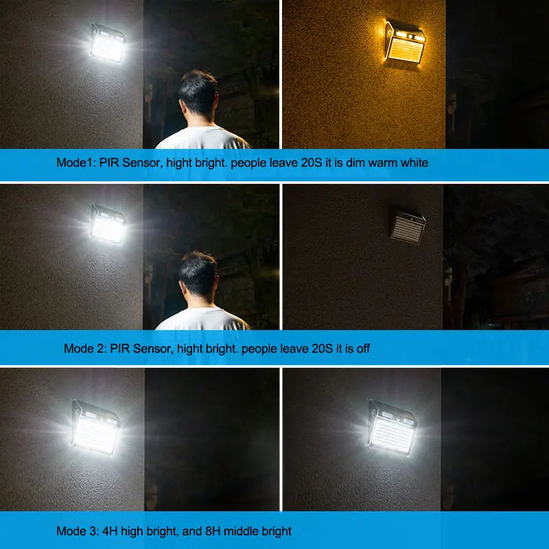 112 LED Solar Outdoor Lights Stainless Steel Motion Sensor Lamp Zpaxo