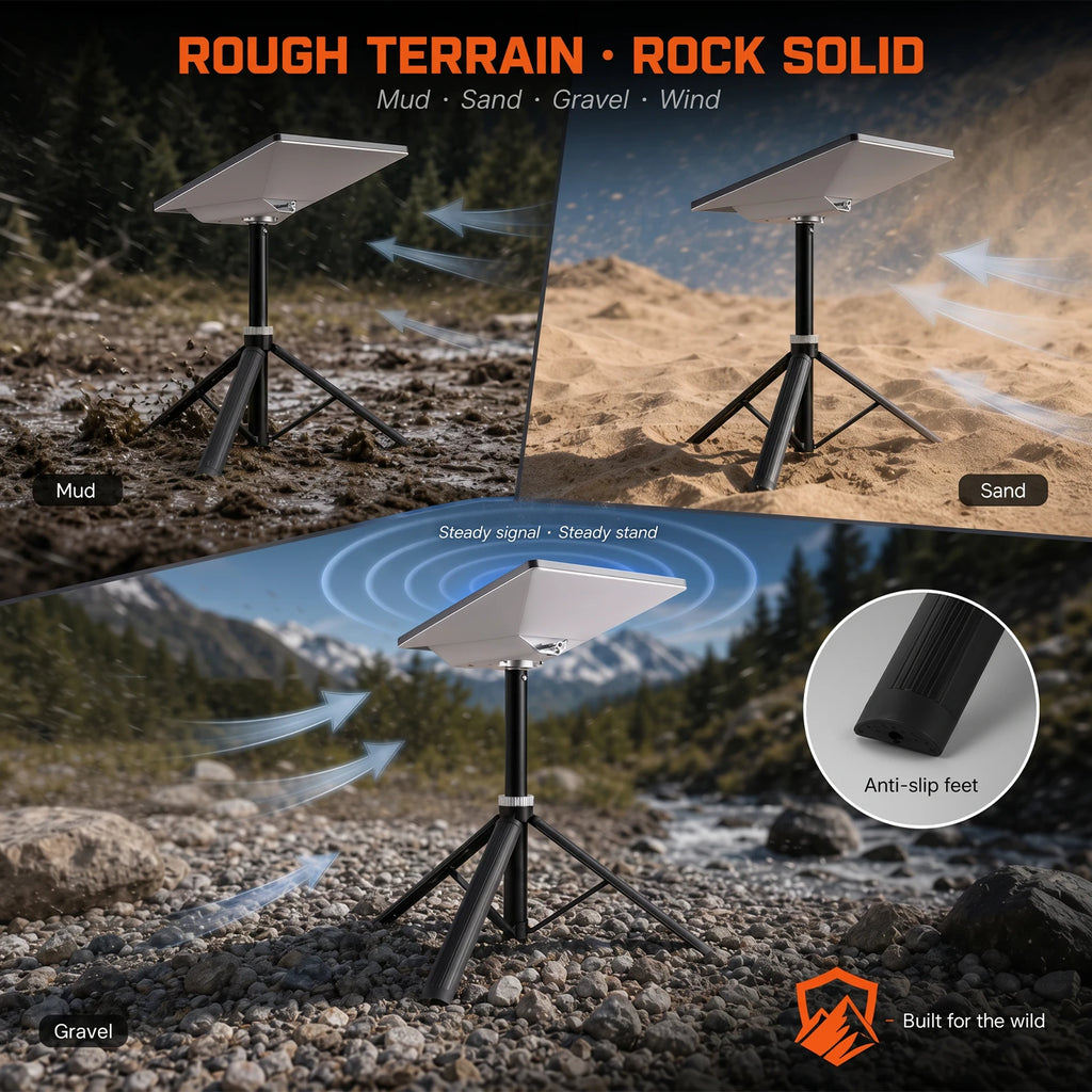 Satellite Dish Tripod Mount for Starlink Mini Lightweight Foldable Aluminum Pipe Adapter Bracket for RV Camping Outdoor Off Grid Zpaxo