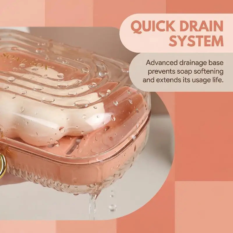 Leakproof Portable Soap Case Lid Detachable Drain Layer Home Gym Zpaxo