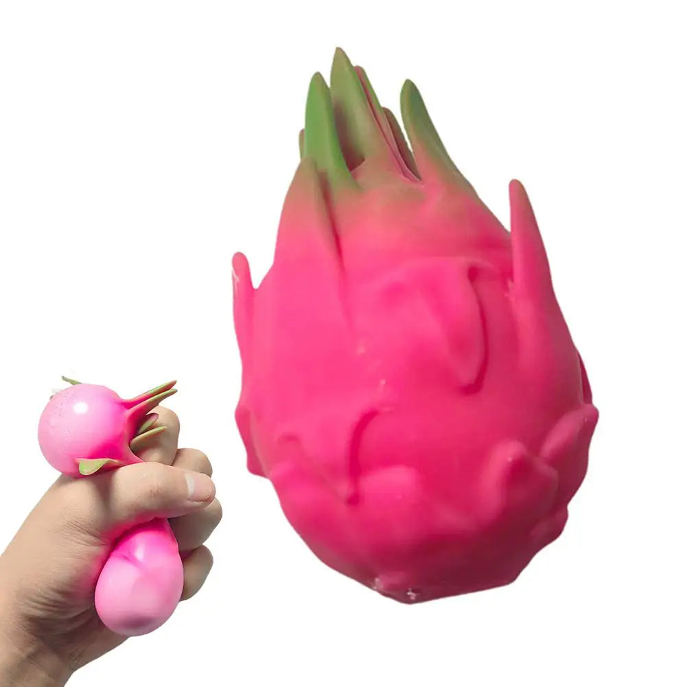 1/2PCS Funny Decompression Vent Dragon Fruit Squeeze Ball Gift Squishy Squeeze Stress Reliever Fidget Sensory Toy Simulation Fru Zpaxo 1pc