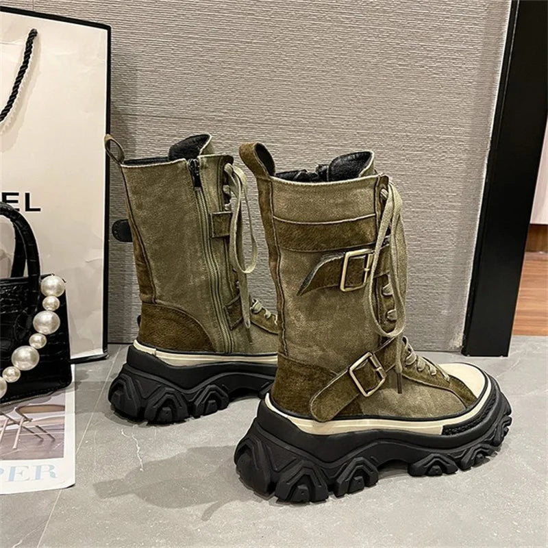 Autumn Thick Bottom Women Short Boots Non-slip Wind Motorcycle 2023 Zpaxo