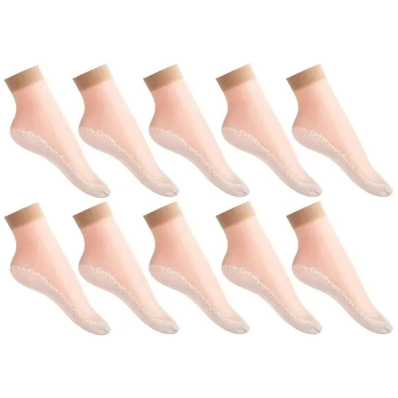 Women's Anti-Slip Stretch Socks | 10/20 Pairs, Moisture-Wicking