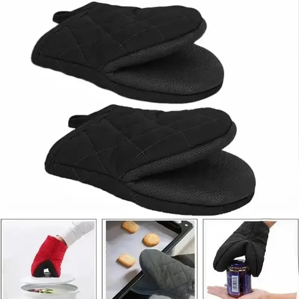 Short Oven Mitts Silicone Kitchen Gloves Heat Resistant 500 Non Slip Zpaxo