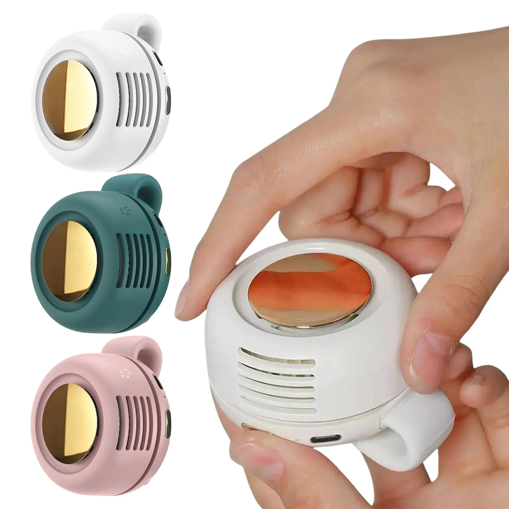 Mini Portable Clip Fan Handheld Waist Hanging Leafless Fan Small Whirlwind Fan Adjustable 3-Speed For Daily Outdoor Travel Zpaxo
