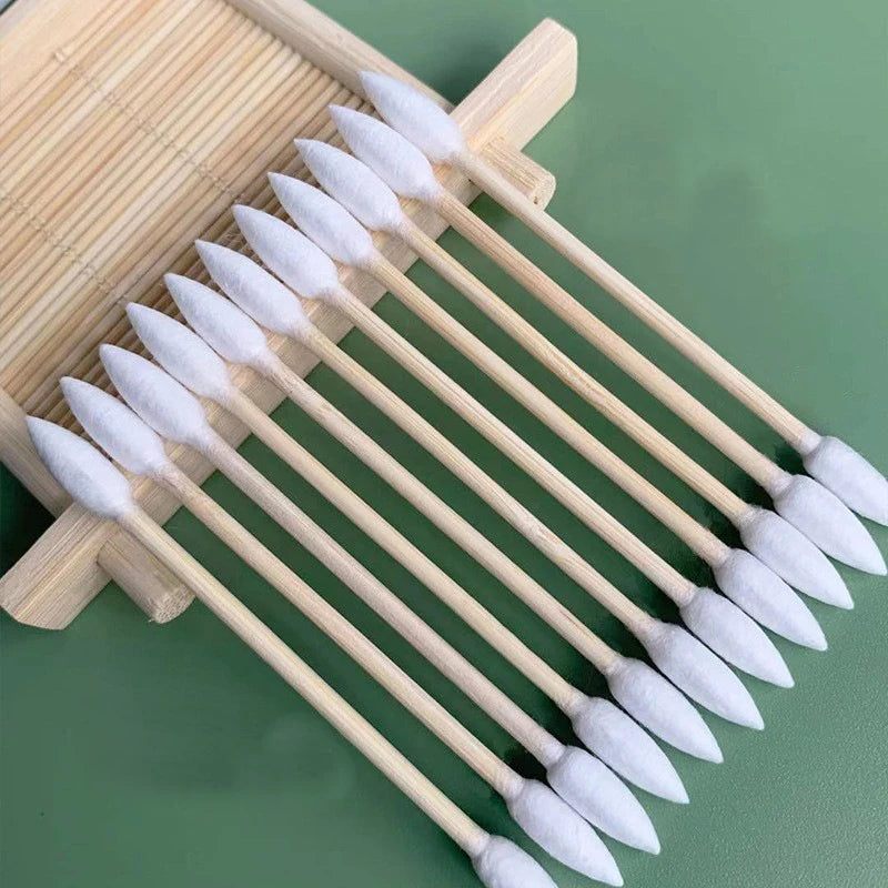 Pointed Tip Cotton Swabs Precision Pet Bamboo Sticks Double Outdoor