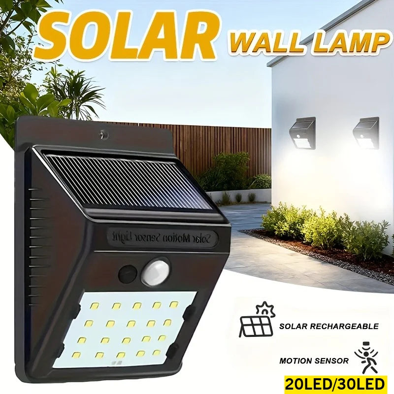 PIR Motion Sensor 20 30LED Sunlight Control 3 Sided Solar Energy Zpaxo