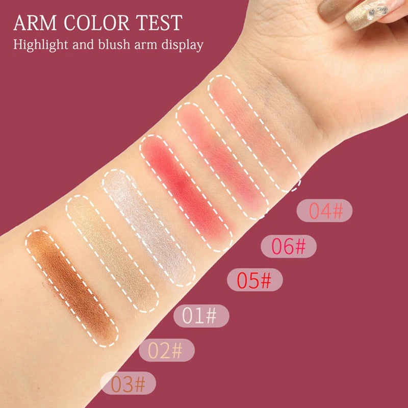 3D Rose Petal Blush Highlights Natural Makeup Brightening Cheek Long Lasting Waterproof Matte Highlighter Shimmer Blusher Makeup Zpaxo