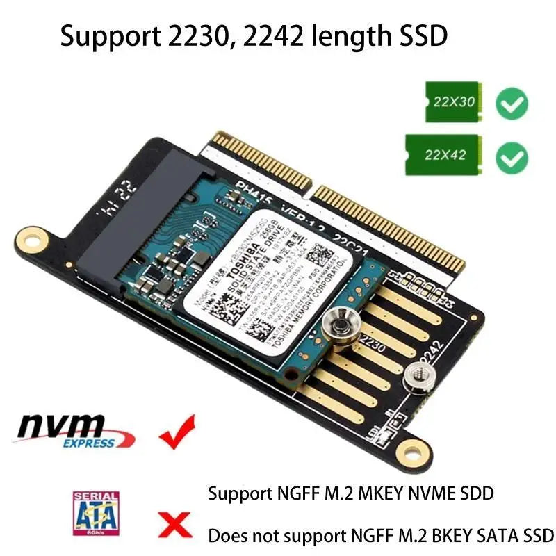 652F NVMe for M.2 2230 2242 SSD Hard Drive Converter Adapter for A1708 Late 2016 Zpaxo