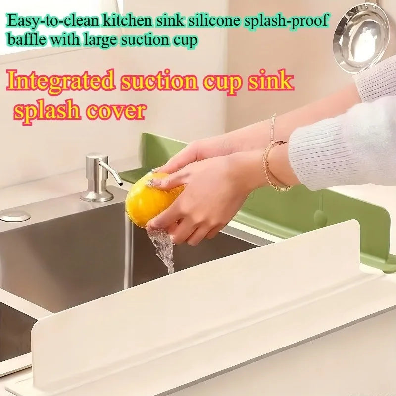 Kitchen Sink Silicone Splash Guard Non-slip Easy-clean Countertop