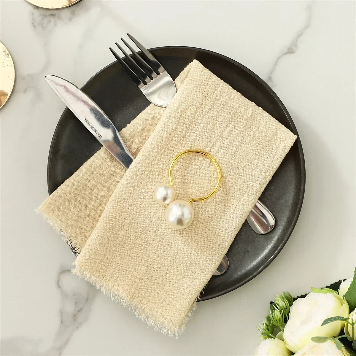 Napkins Linen Pink Cloth Dinner 30x30cm Cotton Parties Weddings