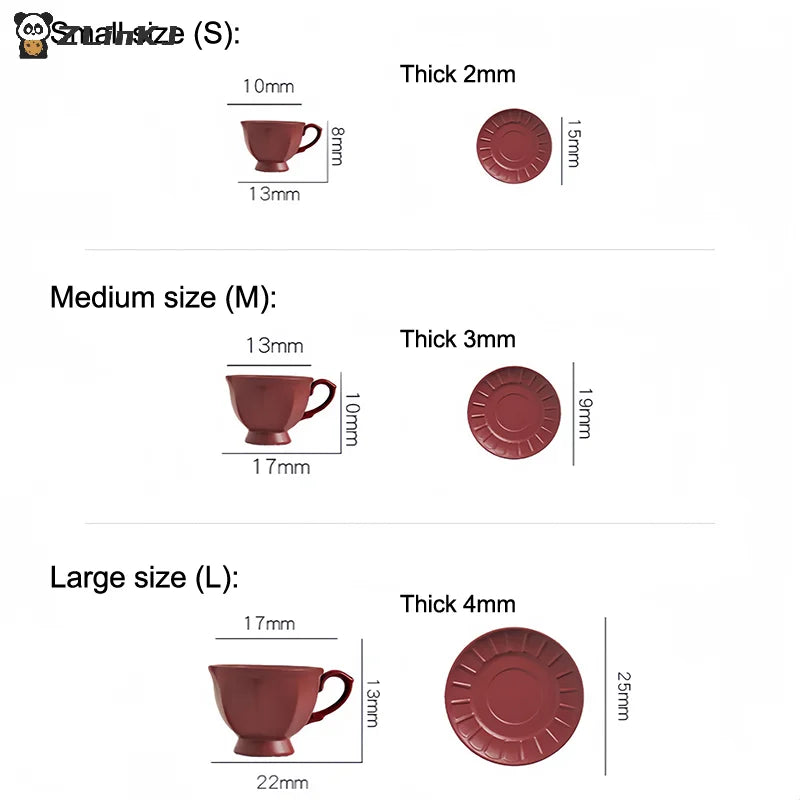 ▶Miniature Afternoon Tea Scene Decoration Doll Accessories Toys Dollhouse French Mini Coffee Cup And Saucer Kit Zpaxo