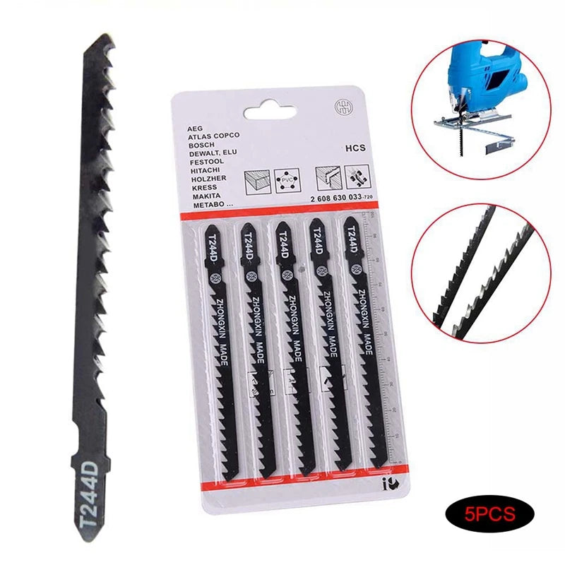5Pcs JigSaw Blades Curve Cutting Jigsaw Blades Woodworking Saw Blades for Wood Fast Cutting Tools Jig Saw Blade Tool Accessories Zpaxo