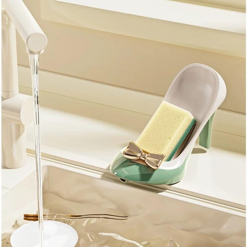 Suction Cup Heel Soap Dish Lightweight Non-slip Oval Plastic Holder