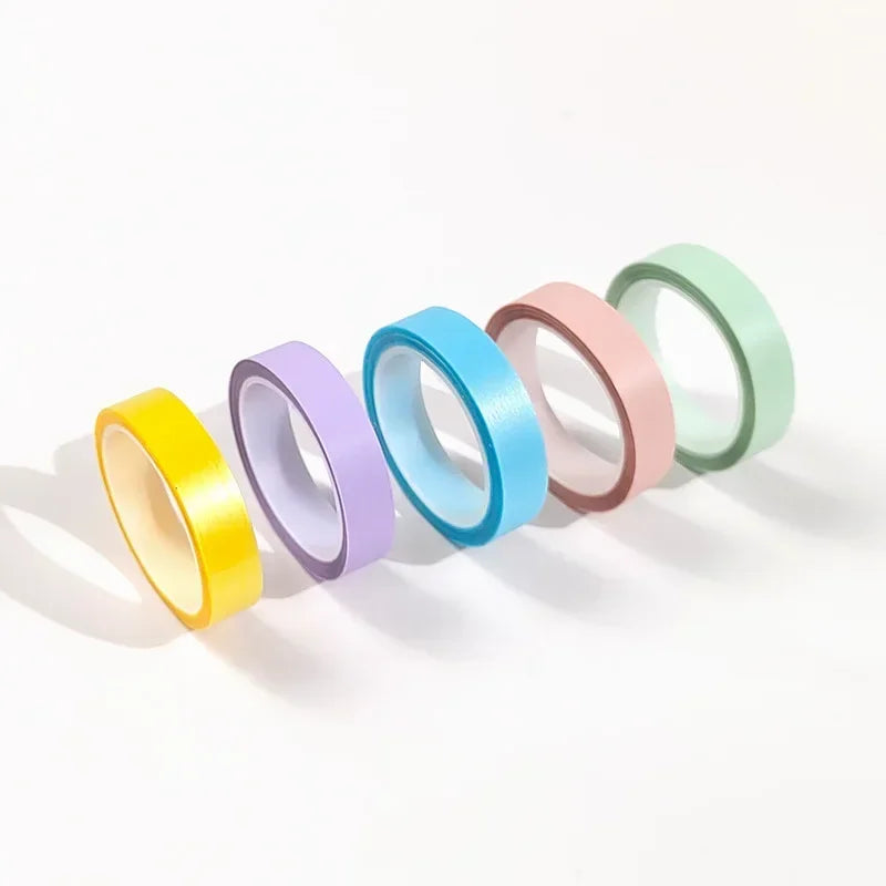 5Rolls Transparent Fluorescent Index Tabs Flags 5 Colors Book Zpaxo Macaron-5pcs
