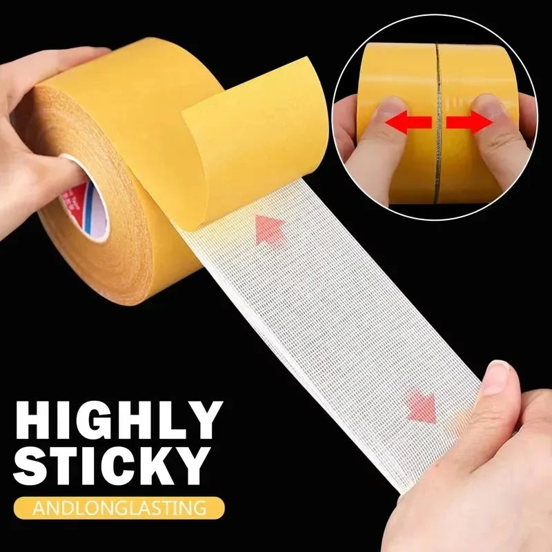 Super Thin Strong Fixation Double Sided Adhesive Tape Heavy Duty Translucent Mesh Waterproof Traceless Powerful Grid Carpet Tape Zpaxo
