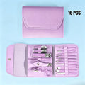Professional 16Pcs Nail Clippers & Cuticle Nippers Manicure Pedicure Set Home Travel Nail Care Tools Kit Zpaxo PURPLE-f