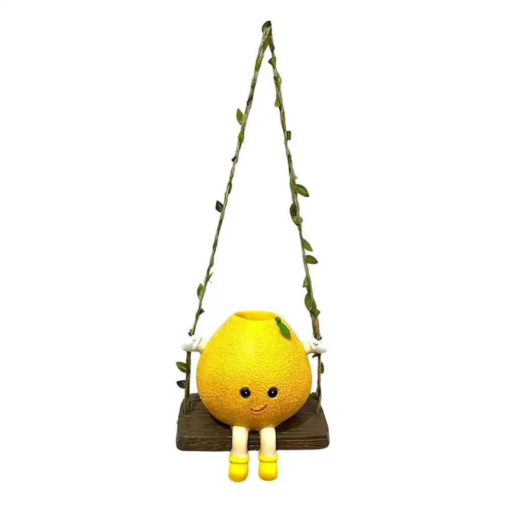 Swinging Planter Decorative Pomelo Swing Plant Pot Garden Plants