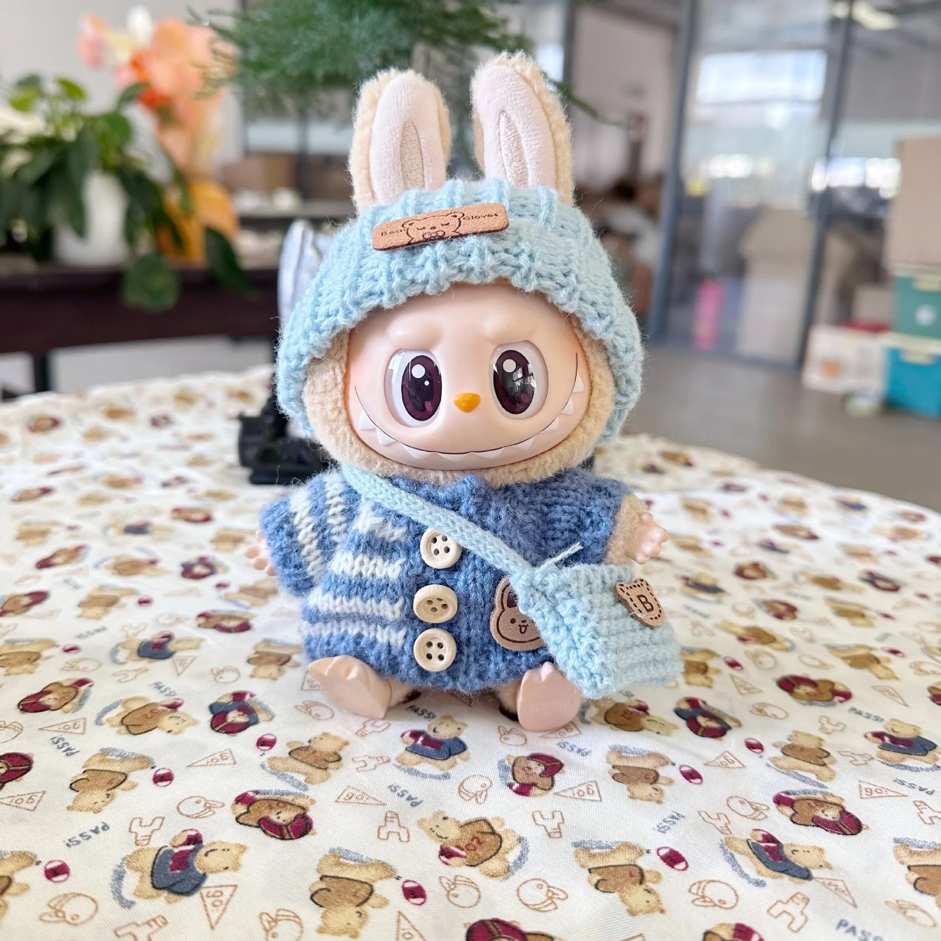 Labubu 17cm Doll Clothes – Cute Overalls & Skirt Suit V1 V2 V3 Doll Clothes Set Zpaxo blue No doll