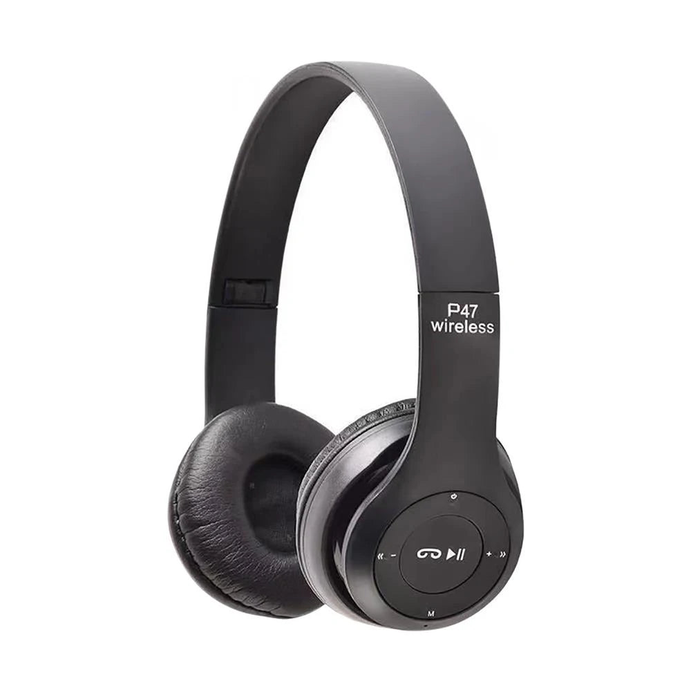 TWS Wireless Bluetooth 5.3 Headphones Over Ear HIFI Stereo Headsets Noise Reduction Sports Gaming Earphone Music Player With Mic Zpaxo Black