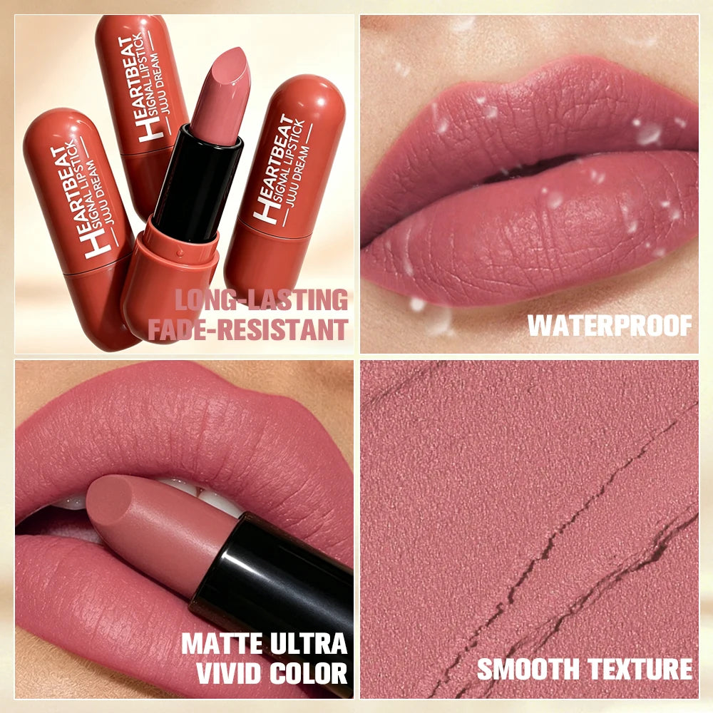 Waterproof Velvet Matte Lipstick, Smudge Resistant Lip Color, Highly Pigmented Smooth Finish Makeup Zpaxo